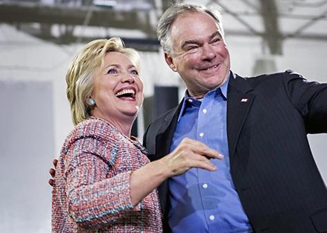 Hillary Clinton and Tim Kaine